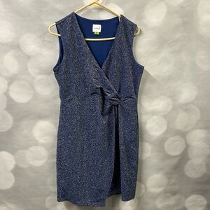 Serra blue‎ sparkly faux wrap fully lined dress size medium